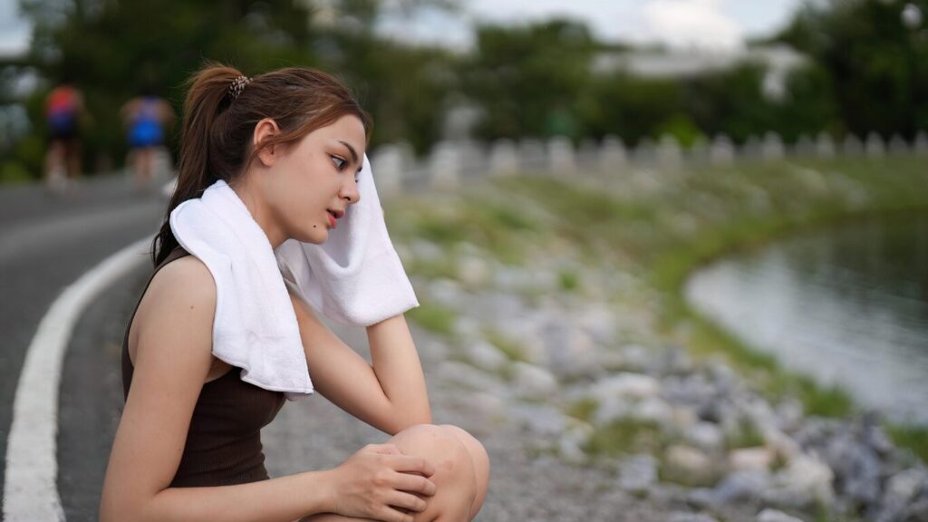 トレーニング後の女性